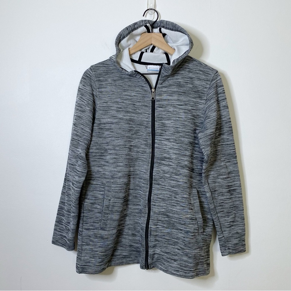 Columbia Black Gray Full Zip Hoodie Jacket Large
